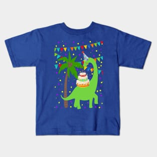 Birthday Brontosaurus dino Kids T-Shirt